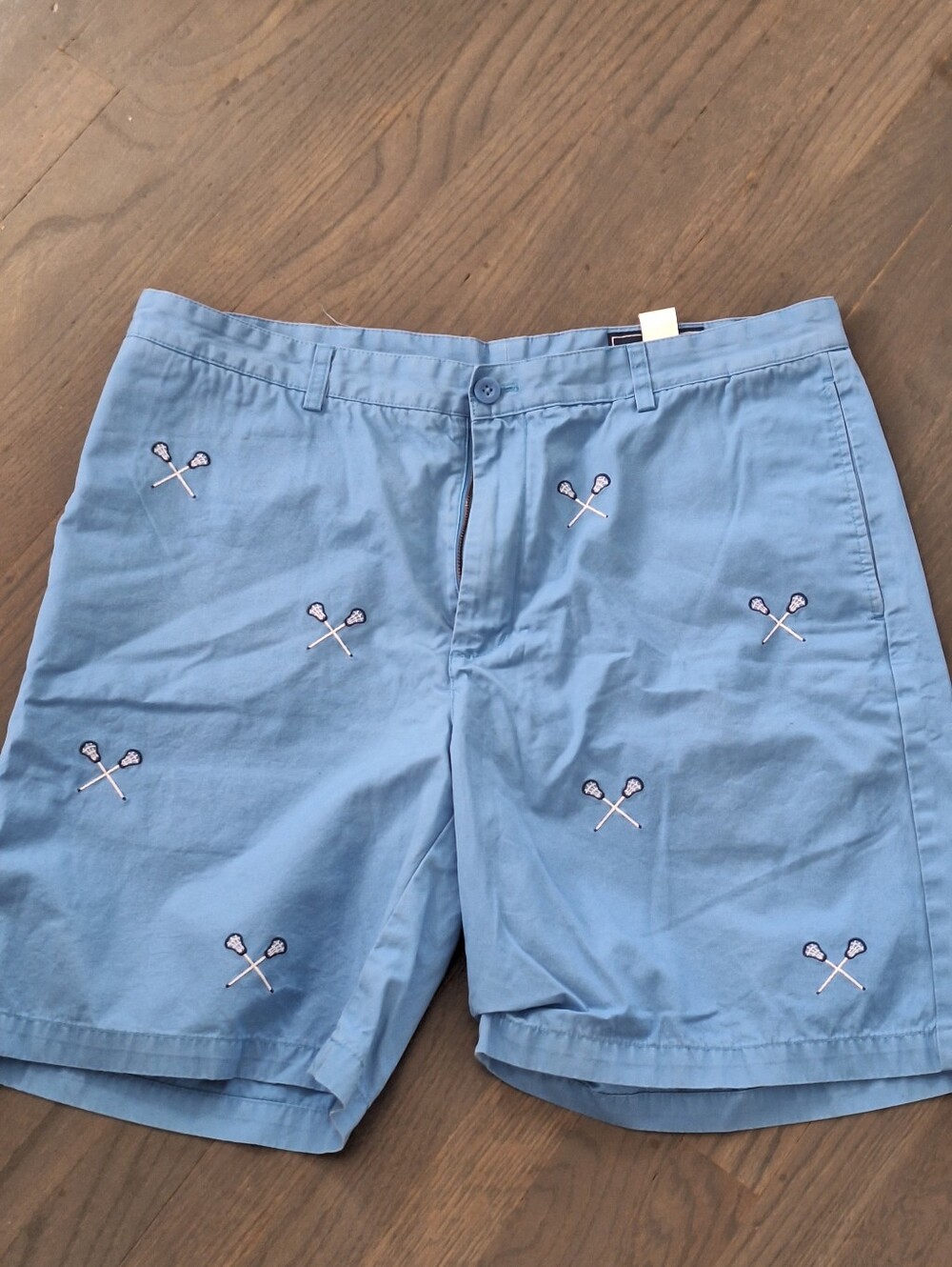 Vineyard Vines Shorts Men's Size 38 Blue Lacrosse Sticks Embroidered 10" Cotton